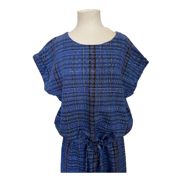 Vintage cotton summer sack dress in Navy - Picture 2 of 5